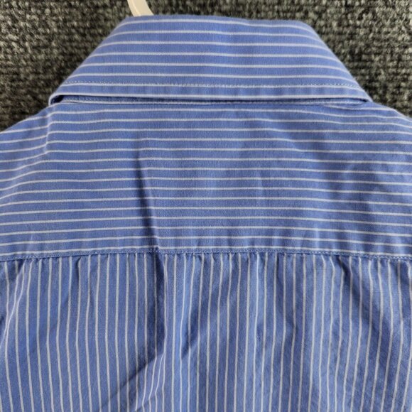 Love Moschino Button Up Shirt Long Sleeve Blue Striped Size 16.5 Designer Heart - Picture 16 of 16